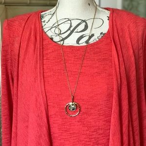 Dress with attached cardigan